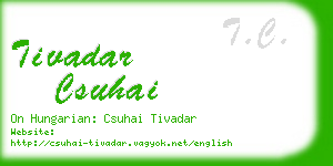 tivadar csuhai business card